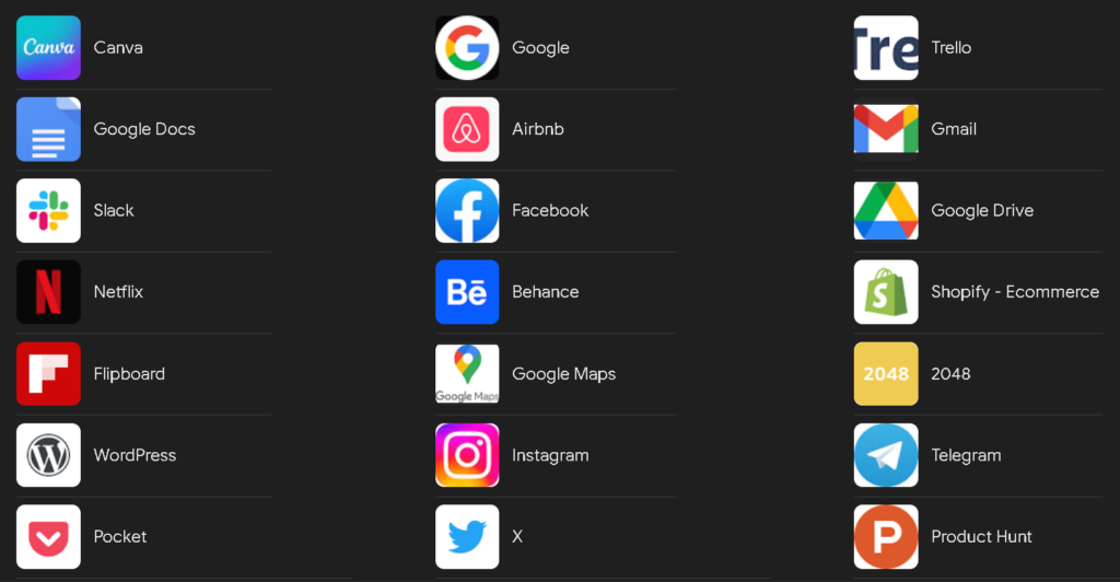 Software and Tools templates applications